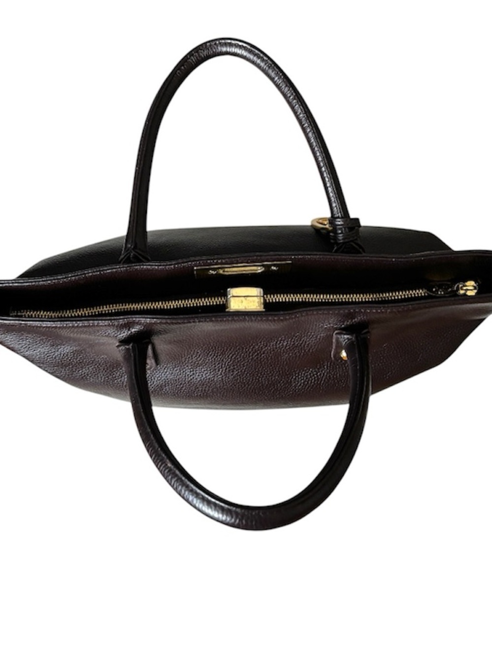 Onna Ehrlich Pebbled Leather Tote | Chocolate Brown Work Bag | Quiet Luxury - Picture 8 of 14